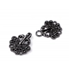 zapiecie dekoracyjne metalowe haftka do odziezy 18x39mm czarne 2 czesci do swetrow bluzek