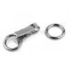 zapiecie dekoracyjne metalowe klamra do odziezy 21x60mm 2 czesci ciemne srebrne do swetrow bluzek