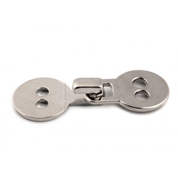 zapiecie dekoracyjne metalowe haftka do odziezy 10x27mm srebrne do swetrow bluzek