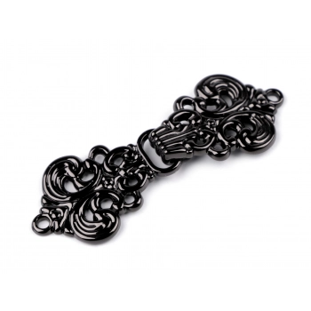 zapiecie dekoracyjne metalowe haftka do odziezy 21x59mm czarne do swetrow bluzek